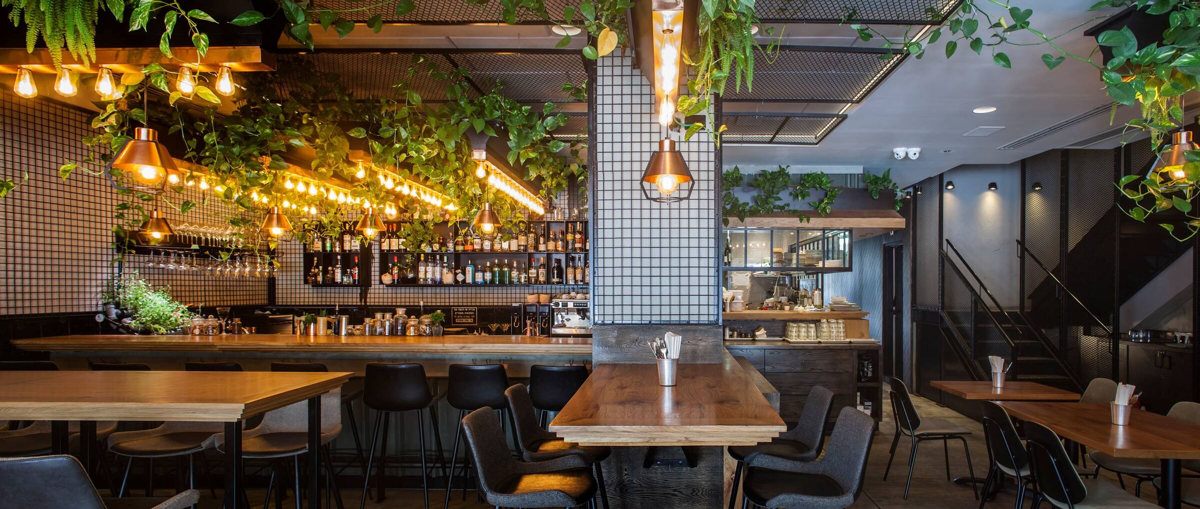 Verdant restaurant ambiance